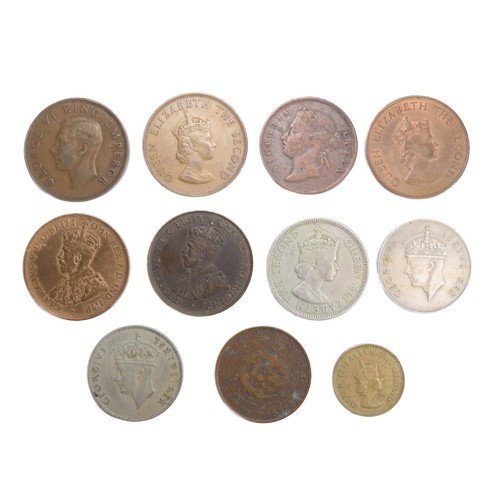 466 - British Empire / Colonial coin group (11). To include coins from the reigns of Victoria, George V, G... 