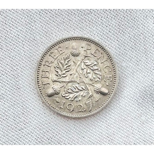 394 - George V 1927 New Coinage Proof Coin Set. Wreath type Crown to threepence. In original box. Ref: S.P... 