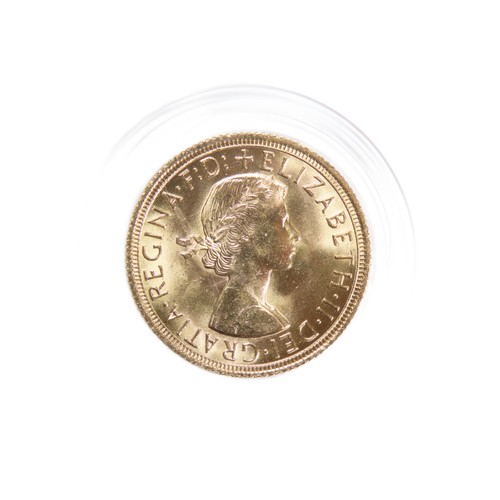 404 - Elizabeth II Gold Sovereign. 8g. Crowned bust right, ELIZABETH II DEI GRA REG F D. R. St George and ... 