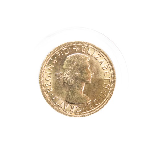 413 - Elizabeth II Gold Sovereign. 8g. Crowned bust right, ELIZABETH II DEI GRATIA REGINA F D. R. St Georg... 