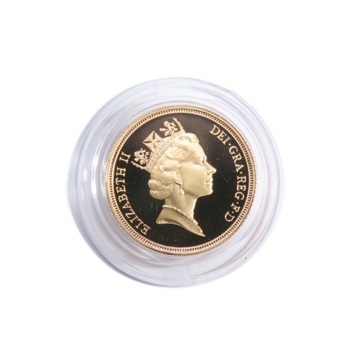 433 - Royal Mint. Elizabeth II Proof Gold Sovereign, 1994. 8g. Crowned bust right, ELIZABETH II DEI GRA RE... 