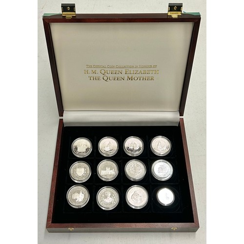 449 - The Official Coin Collection in Honour of, H.M. Qeen Elizabeth, The Queen Mother. A 12 coin set of s... 