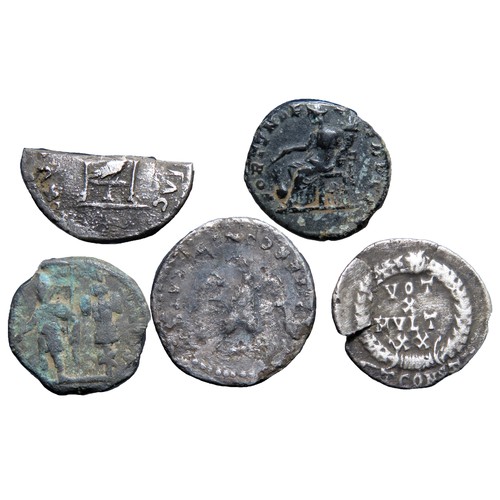 108 - Roman Silver Coin Group. 1st-4th century AD. Vitellius, Domitian, Septimius Severus and Julian II. P... 