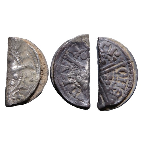 262 - Three medieval folded silver pennies, c. 13th century.Pilgrims, pennies and the ploughzone: Folded c... 