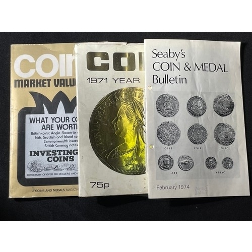 473A - Collectors Lot: To include an accumulation of coins, stamps and medals as well as some literature on... 