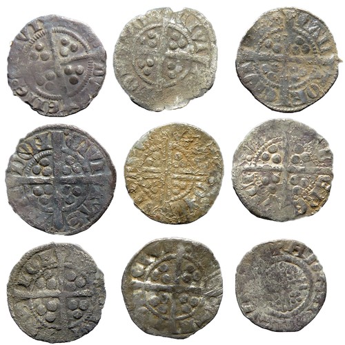 256 - Medieval hammered silver penny group.