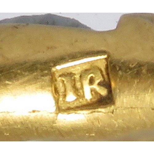 62 - Gold Mouring Ring. Dated 1756. Gold. 4.92g. 19mm x 3mm, ring size UK H; US 4. mm. A cast ring formed... 