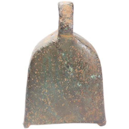 42 - Large Roman Bronze Bell. Circa 1st-2nd century CE. 66mm x 48mm. 129 grams. A complete example in a g... 