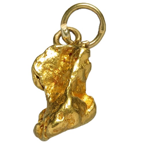 80 - Gold nugget pendant. 14mm, 3.0g.