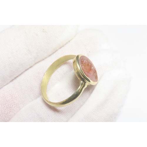 46 - Ancient Roman Carnelian Gold Finger Ring. Circa 1st century CE. 6.52g, 27mm. 22.8mm internal. A supe... 