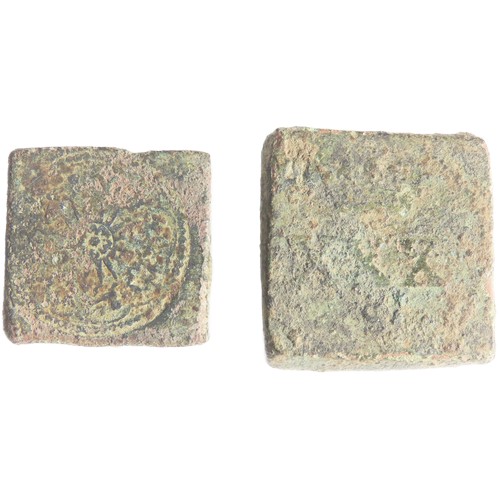 90 - James I coin weights (2). Circa 1603-1625 AD. To include a weight of 30 shillings for the Rose-ryal ... 