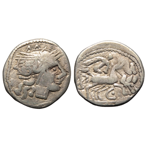 101 - Danubian Celts, RR silver denarius imitation. 18mm, 3.01g. With old ticket marked 'Hungary'