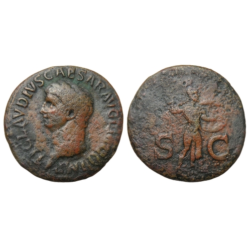 182 - Claudius As, 41-54 AD. Rome, 41-50 AD, 9.34g. laureate head of Claudius right, TI CLAVDIVS CAESAR AV... 