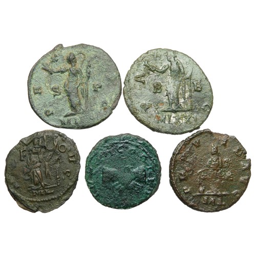 224 - Carausius and Allectus antoninianii (5). Largest 24mm. Circa 3rd century AD. to include four coins o... 