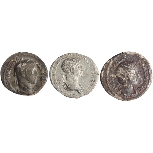 239 - Roman Denarii (3). Circa 1st-3rd century AD. To include coins from the reigns of, Trajan, Severus Al... 