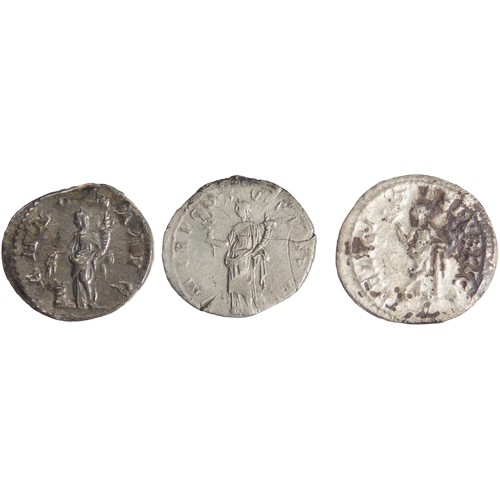 239 - Roman Denarii (3). Circa 1st-3rd century AD. To include coins from the reigns of, Trajan, Severus Al... 