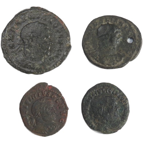 241 - Roman Bronze Group (4). Circa 3rd-4th century AD. To include coins from the reigns of, Aurelian, lic... 