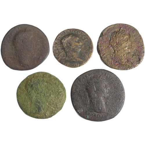 242 - Roman Coin Group (5). Circa 2nd century AD. To include coins from the reigns of, Trajan, Hadrian, Do... 