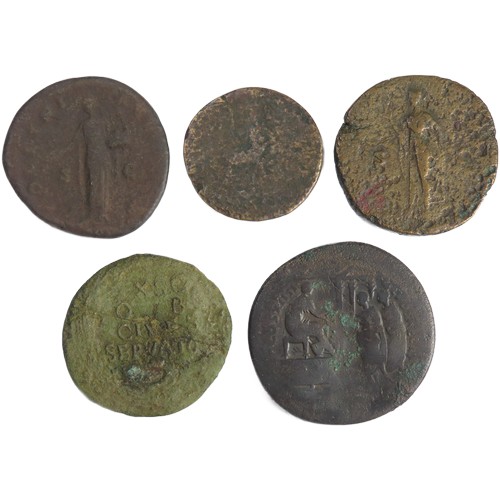 242 - Roman Coin Group (5). Circa 2nd century AD. To include coins from the reigns of, Trajan, Hadrian, Do... 