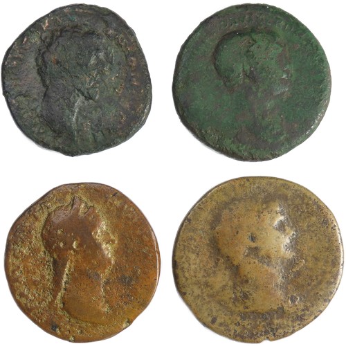 243 - Roman Sestertius Group (4). Circa 2nd century AD. To include coins from the reigns of Trajan, Hadria... 