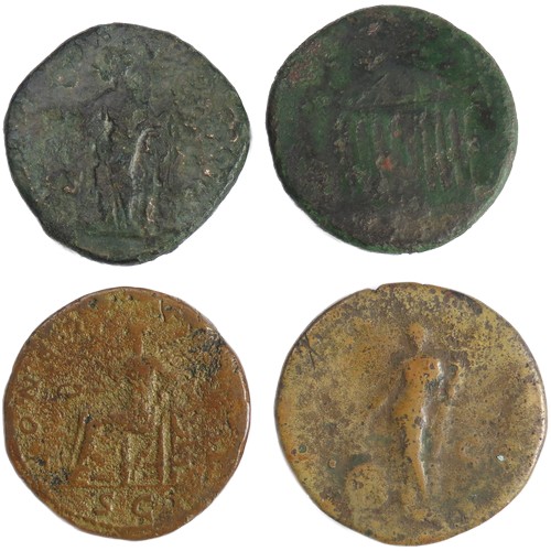 243 - Roman Sestertius Group (4). Circa 2nd century AD. To include coins from the reigns of Trajan, Hadria... 