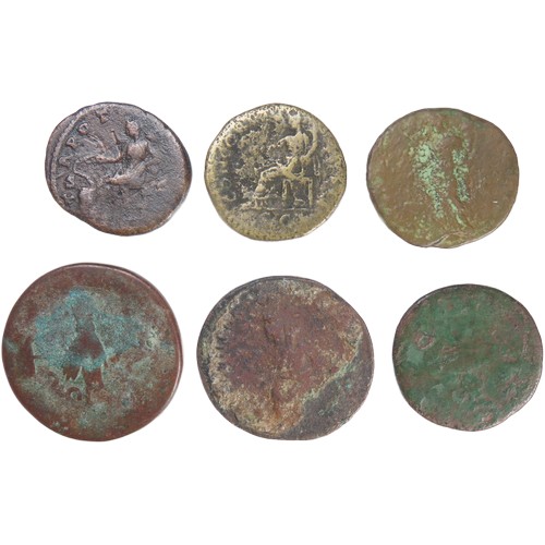 244 - Roman bronze coin group (6). Circa 1st-2nd century AD. To include, sestertius, dupondius and as from... 