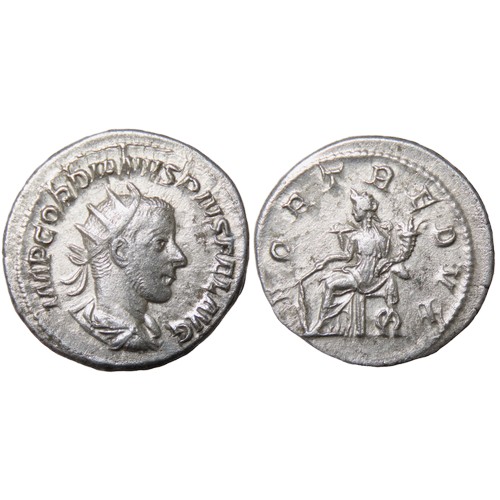 219 - Gordian III. 238-244 AD. Antoninianus. Rome, AD 243-244. IMP GORDIANVS PIVS FEL AVG, radiate, draped... 