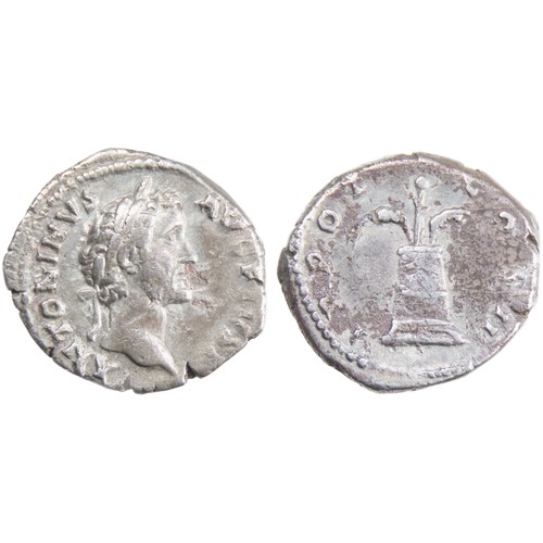 194 - Antoninus Pius Silver Denarius, 138-161 AD. Rome mint. ANTONINVS AVG PIVS PP. Laureate head right. R... 