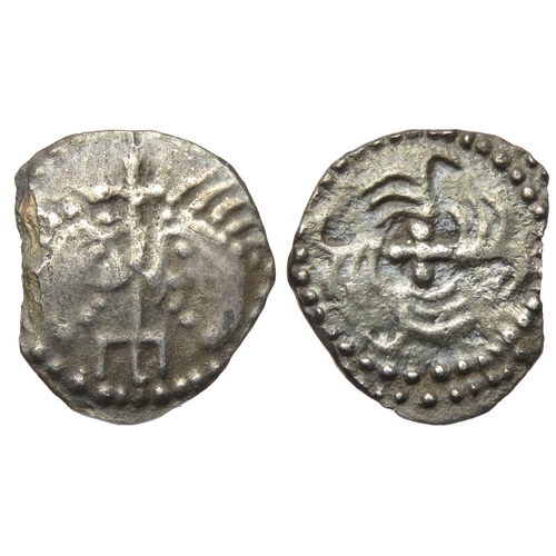 249 - Anglo-Saxon sceat, series J type 37. York group. Secondary phase, 710-760 AD. Two diademed heads fac... 