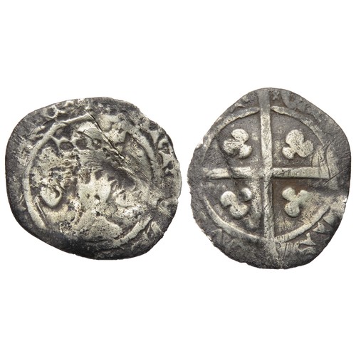 307 - Henry IV penny. 1399-1413 AD. Durham mint. Crowned facing bust, +HENRICVS REX ANGLI. R. Cross with p... 