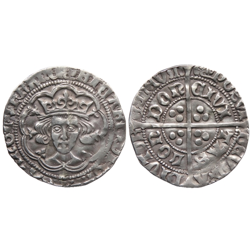 341 - Richard III Groat. London mint, boar's head mint mark. Crowned facing bust, RICARD DI GRA REX ANGL Z... 