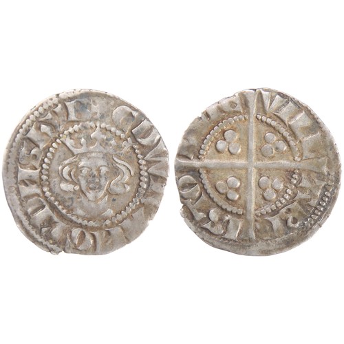 285 - Edward I Penny. Bristol, class 2b. crowned facing bust, +EDWR ANGL DNS HYB. R. Cross with pellets in... 