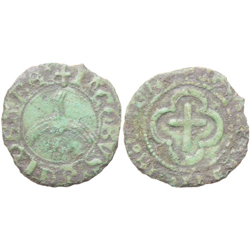 349 - SCOTLAND: James III Crux Pellit copper three-penny (Bishop Kennedy Pennies). Main issue, 1484-1488 A... 