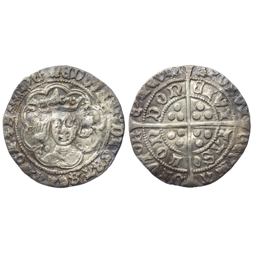 322 - Edward IV groat. Light coinage, 1464-70 AD. London. Struck from heavy coinage dies. Crowned facing b... 