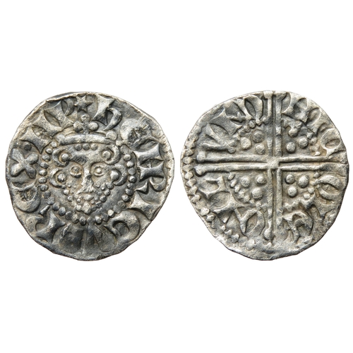 281 - Henry III penny. London. Phase II, 1248-1250 AD. Crowned facing bust, +HENRICVS REX III. R. Voided c... 