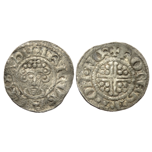 277 - John penny, 1199-1216 AD. Northampton. Class 5b. Crowned facing bust with sceptre, HENRICVS REX. R. ... 