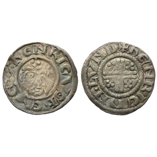 275 - Richard I penny, 1189-1199 AD. London. Crowned facing bust with sceptre, HENRICVS REX. R. Small cros... 