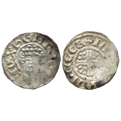 278 - John penny, 1199-1216 AD. Exeter. Crowned facing bust with sceptre, HENRICVS REX. R. Small cross, +I... 