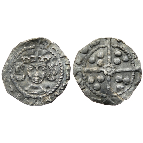 324 - Edward IV penny. Heavy coinage, 1461-4 AD. Durham. Crowned facing bust, no marks. R. Cross with pell... 