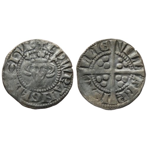 286 - Edward I penny, 1279-1307 AD. Bristol. Crowned facing bust, \+EDWR ANGL DNS HYB. R. Cross with pelle... 