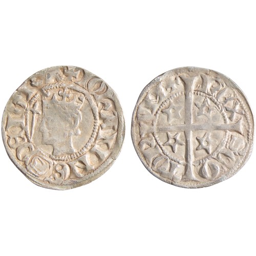 295 - John Baliol Penny. 1292-1296 AD. Crowned bust left with sceptre, +IOhANNES DEI GRA. R. Cross with pi... 