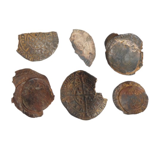 317 - Medieval Coin Hoard. PAS: DEV-1EB1E2. Circa 1344 to 1485 AD. A group of coin and fragments fused tog... 