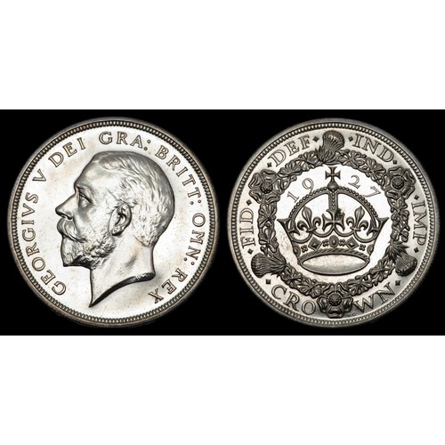 484 - George V Proof Wreath Crown, 1927. Bare head left, GEORGIVS V DEI GRA BRITT OMN REX. R. Crown and da... 