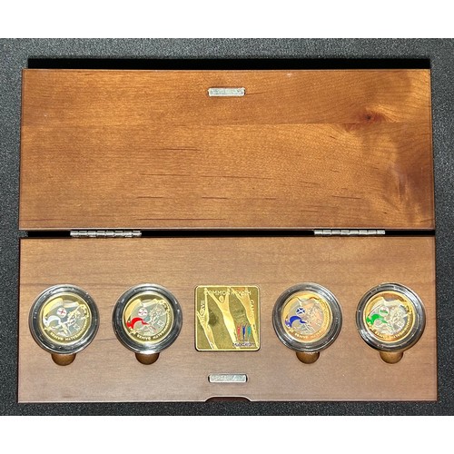 487 - Royal Mint: The Official Commonwealth Games Silver Proof Piedfort Twopound Collection.