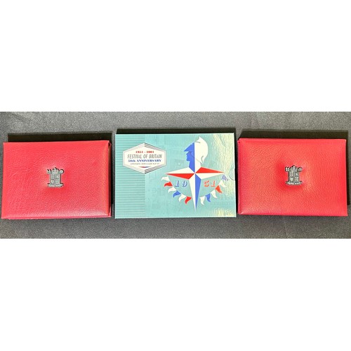 495 - Royal Mint: Proof Coin Sets. Festival of Britain 50th Anniversary set, 1994 year set and the 1997 ye... 