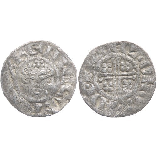 279 - John Penny. 1199-1216 AD. London mint, class 5b. Crowned facing bust with sceptre, +HENRICVS REX. R.... 