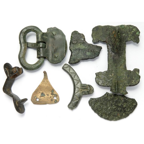 55 - Anglo-Saxon Artefacts (5). Circa 6th-9th century CE. To include large sections from a square-headed ... 