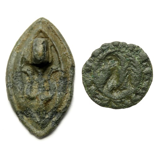 58 - Medieval Seal Matrices (2). Circa 13th-14th century CE. To include a lead vesica seal, +S' IOhAN ORO... 