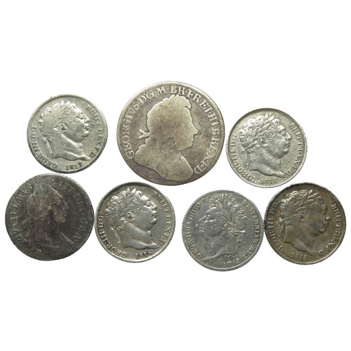 452 - George I - III silver coin group (7).