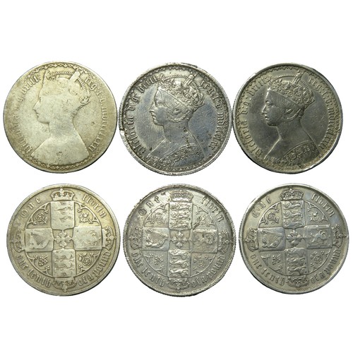 467 - 3 Victoria silver florins, 1870, 1872 & 1881.